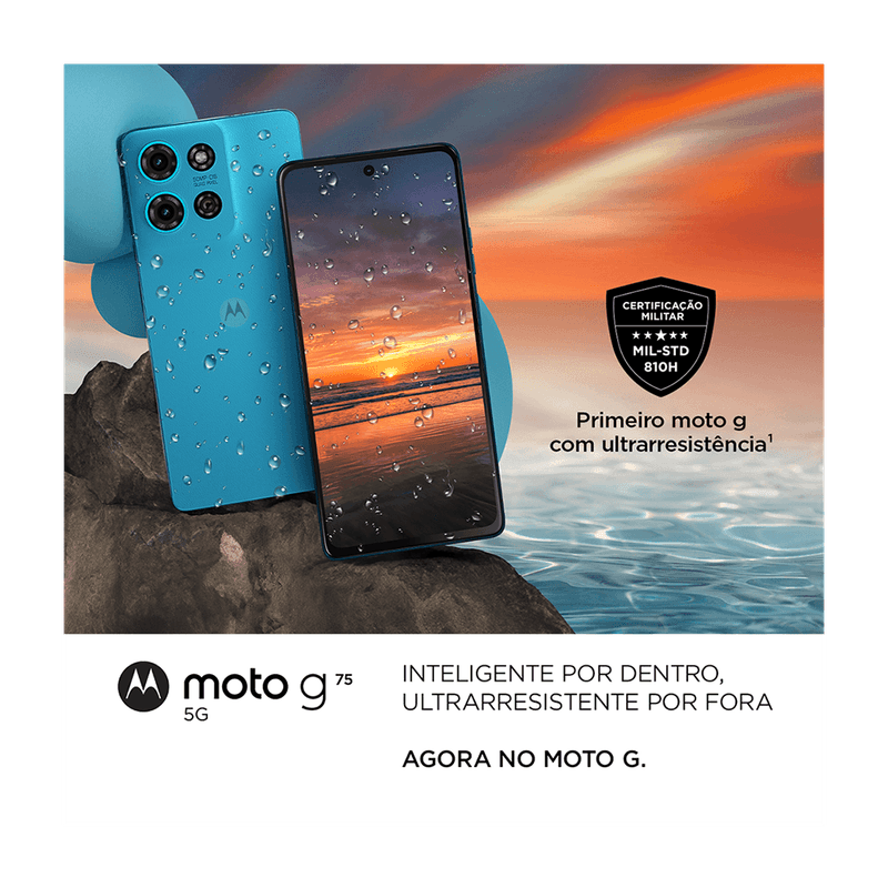 Celular-motorola-preto-com-fone-bluetooth-moto-buds